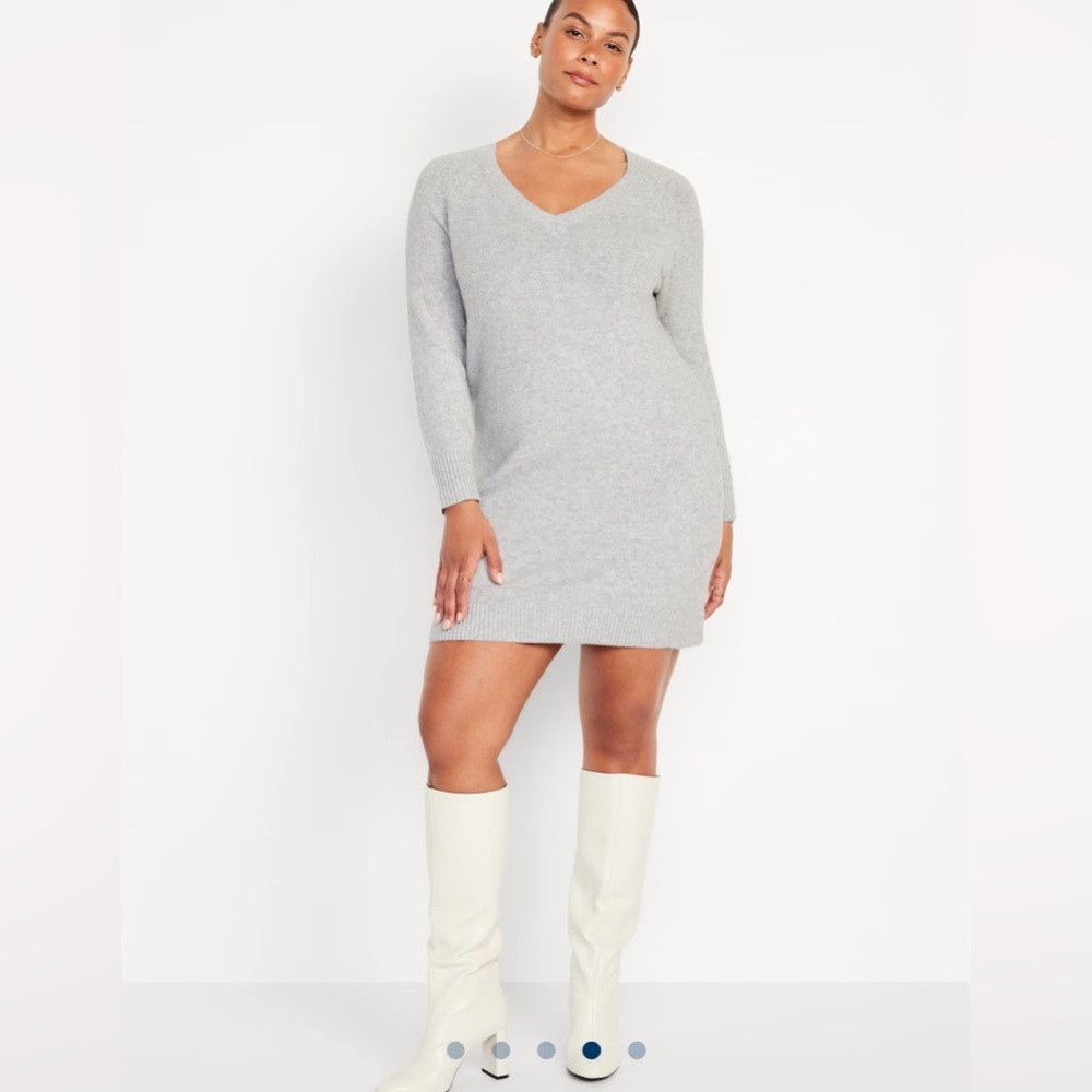 Old Navy So Soft Women's V-Neck Sweater in Light Gray XL 16 18